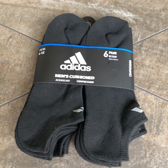 ADIDAS MEN’S CUSHIONED AERORADY COMPRESSN NO SHOW - Picture 1 of 13